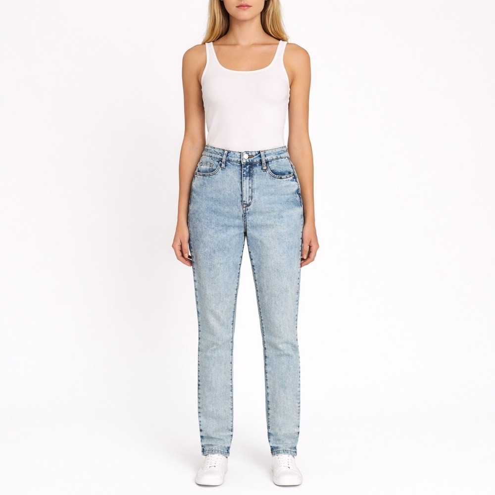 Judy Blue Slim‎ Fit Jeans Women's 7 / 28 Light Acid Wash High Rise Stretch Denim
